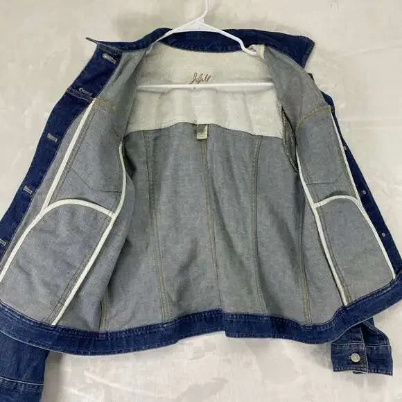 J. JILL Bluer denim Jacket cuffs cotton Sz  S - Picture 5 of 6